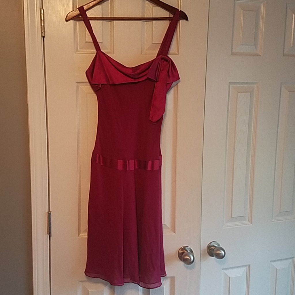 Satiny Nine West Dress In Plum